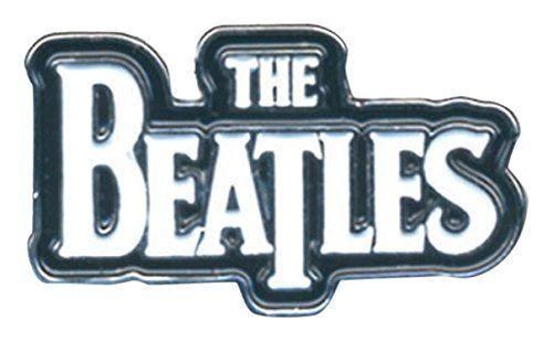 The Beatles Band Logo - The Beatles Drop T Band Logo Metal Pin Badge White Black Background ...