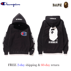 BAPE Man Logo - A bathing ape x champion hoodie bape pullover college hoodie for man ...