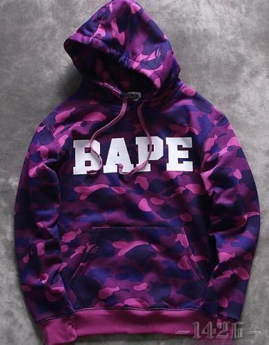 Purple BAPE Camo Logo - New Men's Bape camo Hoodie aape Logo Hoodie A Bathing Ape Letters ...