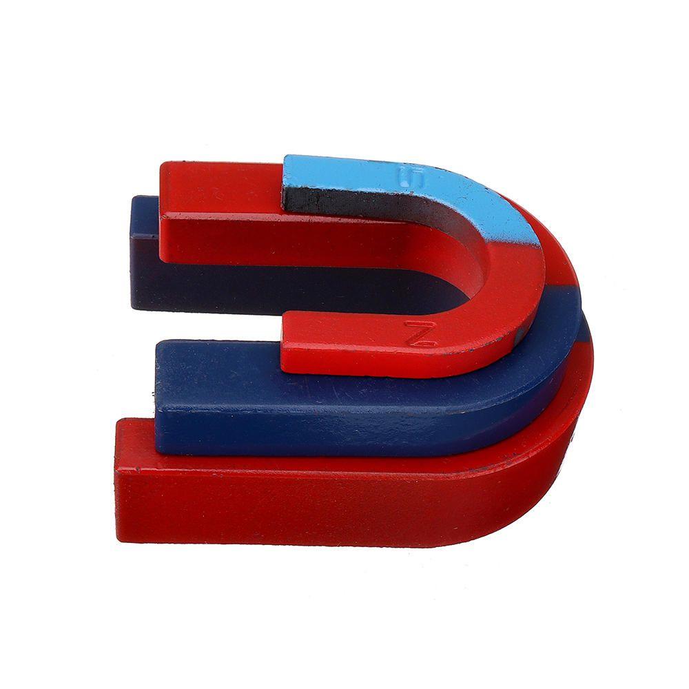 U-shaped with Red and Blue Logo - 3pcs/set u shaped horseshoe magnet red blue painted pole physics ...