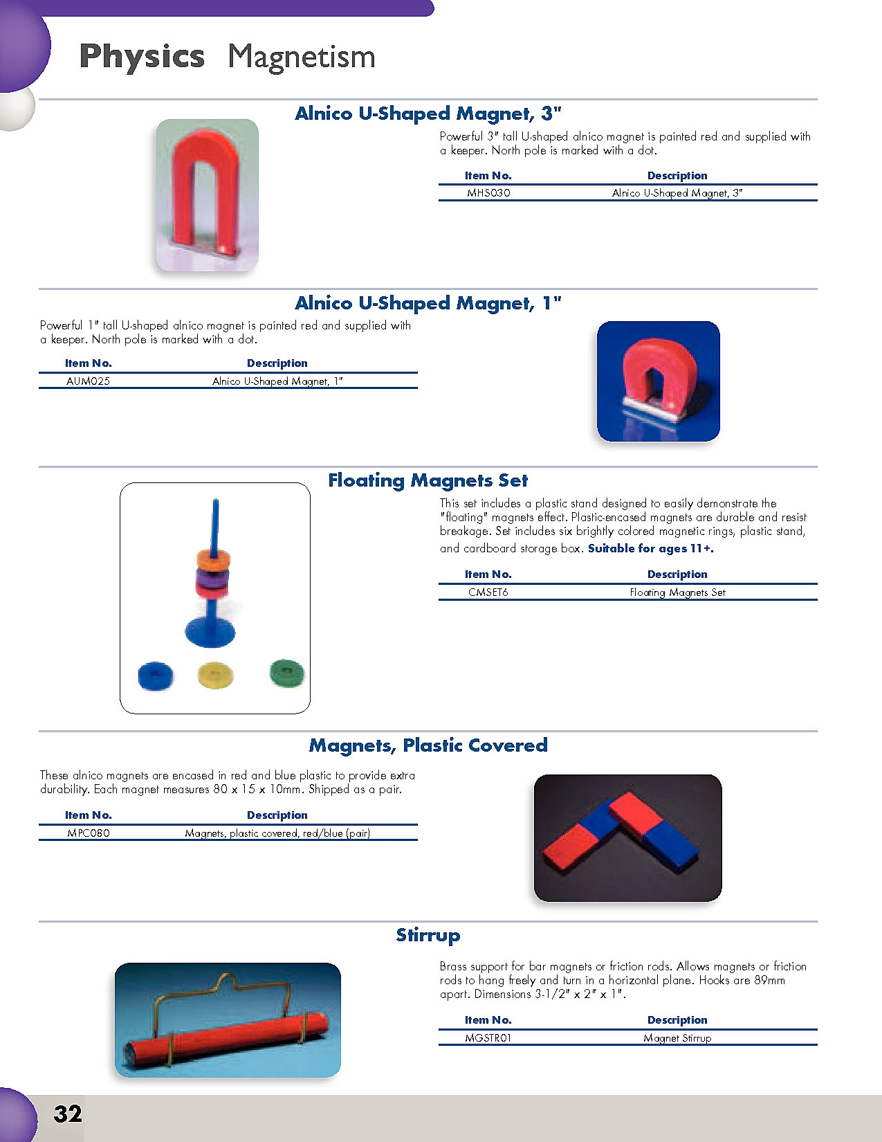 U-shaped with Red and Blue Logo - Alnico U Shaped Magnet, 3: Science Physics