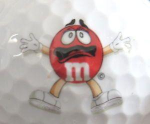 M&M Candy Logo - 1) M&M M&Ms CANDY LOGO GOLF BALL (red m&m guy)