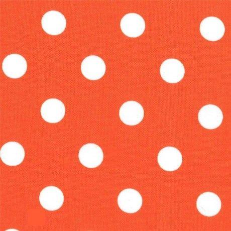 Orange White Dot Logo - orange Michael Miller fabric with white dots - Kawaii Fabric Shop