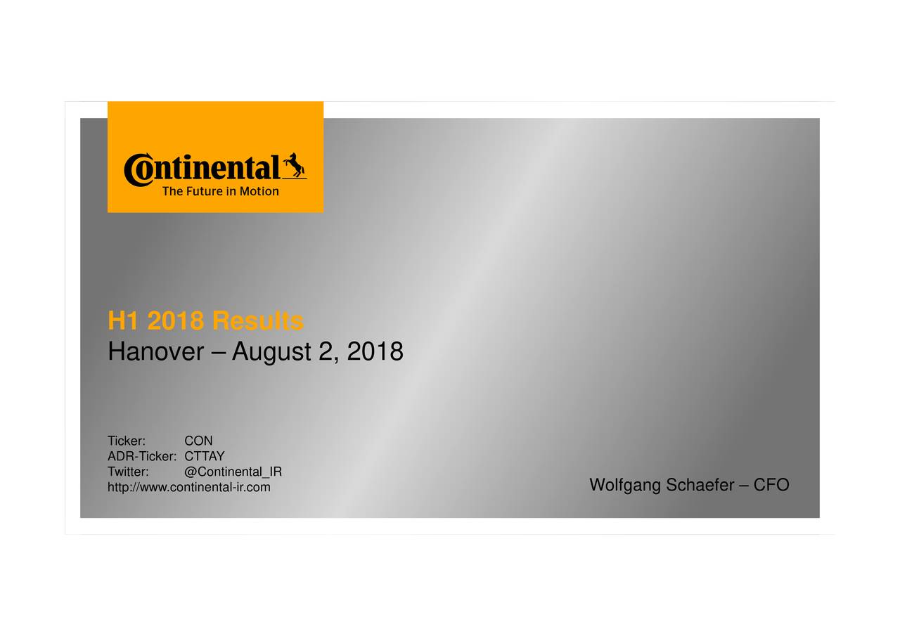 Continental AG Logo - Continental AG ADR 2018 Q2 - Results - Earnings Call Slides ...