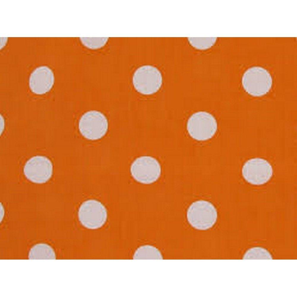 Orange White Dot Logo - Orange White polka dot spotted polycotton poplin printed