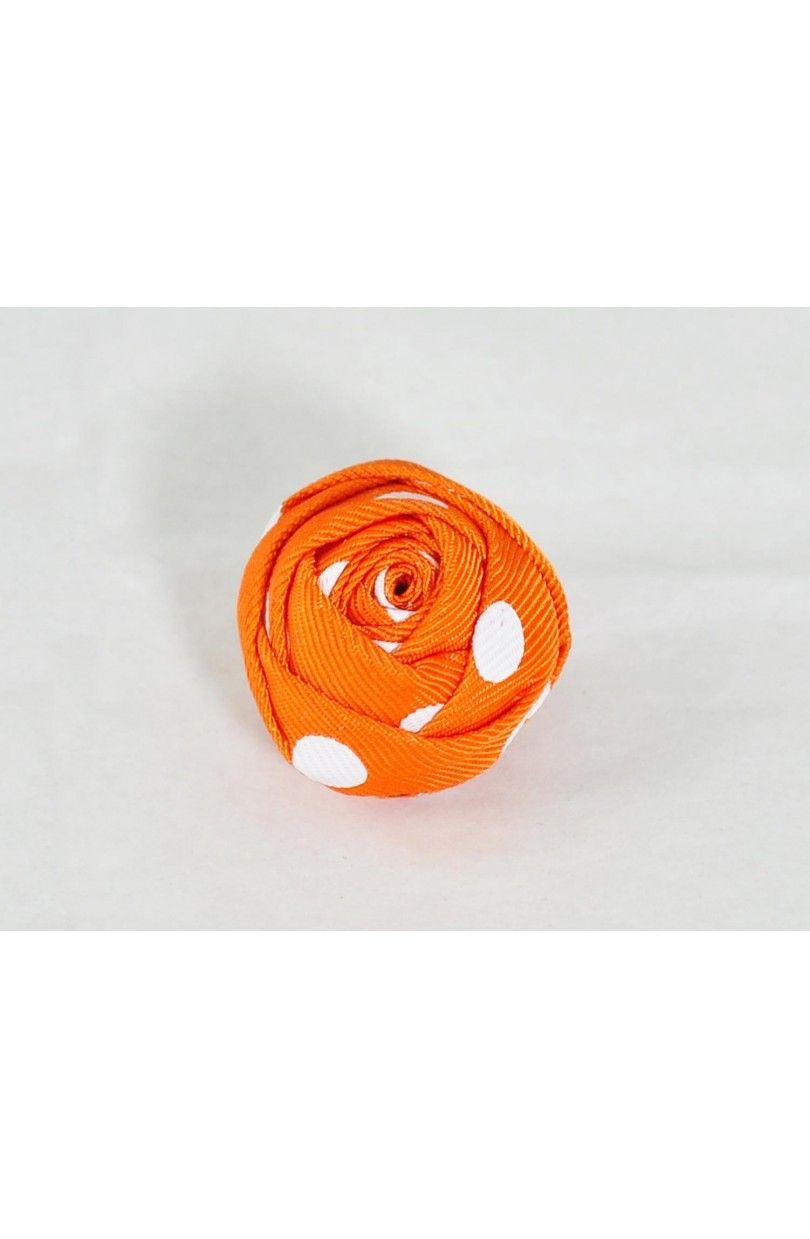 Orange White Dot Logo - LAPEL PIN ROSE DESIGN ORANGE with WHITE DOTS - Bassil