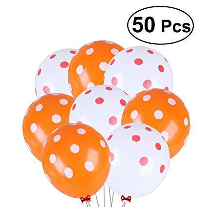 Orange White Dot Logo - Amazon.com: NUOLUX Latex Balloon,12 inch Orange White Polka Dot ...