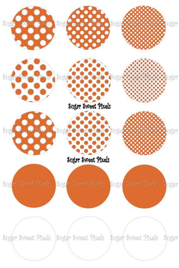 Orange White Dot Logo - INSTANT DOWNLOAD Orange White Polka Dot Solid Blank 1