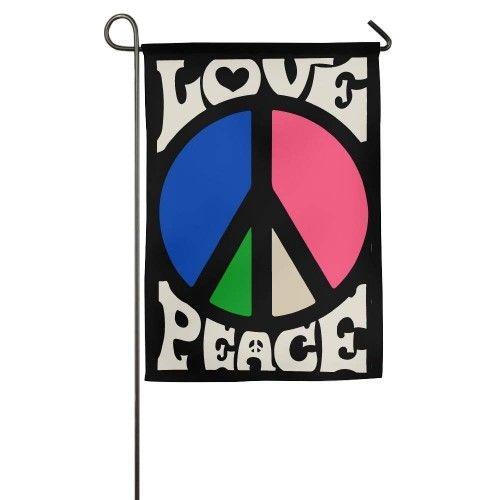 Hippie Signs and Logo - GJF8Cool Hippie Love Peace Signs Durable Backyard Garden Flags 12 ...