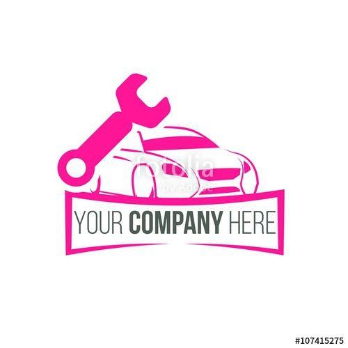 Pink Automotive Logo - Car repair logo icon Vector