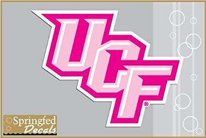 Pink Automotive Logo - Amazon.com: UCF Knights PINK UCF STACKED LOGO 4