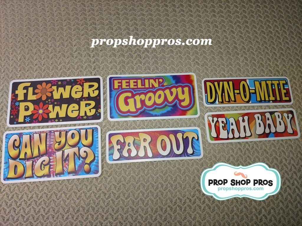 Hippie Signs and Logo - Hippie Signs | 70's Signs | Photo Booth Props | Prop Signs