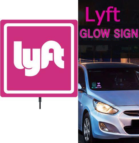 Pink Automotive Logo - Brand New Flashing Car Sticker Glow Pink LYFT Sign Logo Rideshare ...
