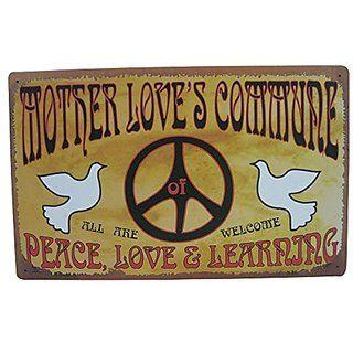 Hippie Signs and Logo - Buy Hippie Tin Signs (Mother Loves Commune) Online 17% Off
