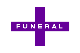 Purple White Cross Logo - Funeral Flag