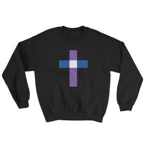 Purple White Cross Logo - Blue Purple White Cross Sweatshirt – Grateful Saints