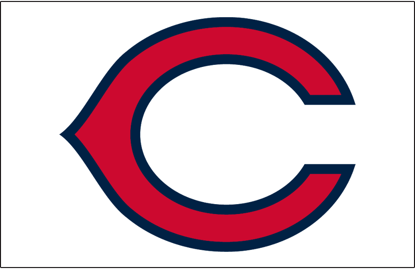 White and Red C Logo - Cleveland Indians Jersey Logo League (AL)