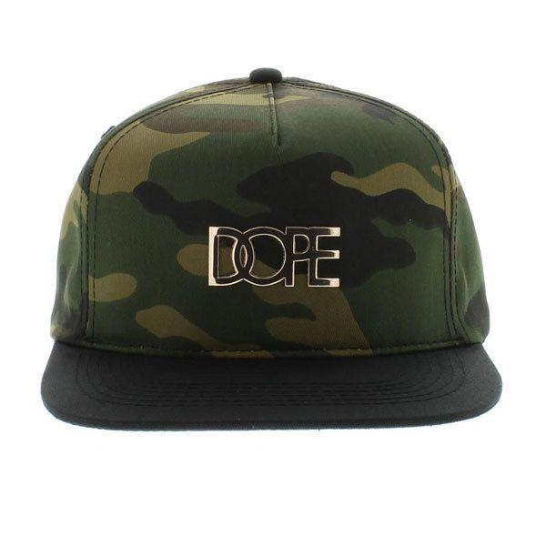 Dope Small Logo - The Small Metal Plate Logo SNAPBACK Camo & Black By Dope