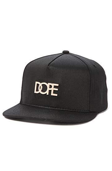 Dope Small Logo - DOPE Men's Small Gold Metal Plate Logo Snapback One Size Black at