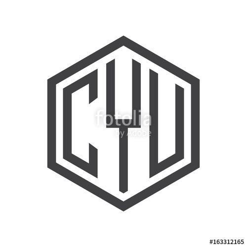 Black Hexagon Logo - three-letter initials hexagon logo black