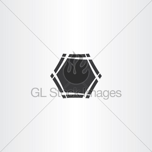 Black Hexagon Logo - Black Hexagon Frame Icon Vector Sign · GL Stock Images