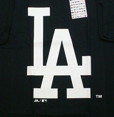 Black and White La Logo - MAJESTIC ATHLETIC MLB Los Angeles Dodgers LA Logo Team Apparel Tee