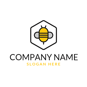 Black Hexagon Logo - Free Bee Logo Designs | DesignEvo Logo Maker