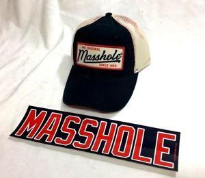 Masshole Logo - New England Boston Themed Masshole State Logo Truckers Hat Cap ...