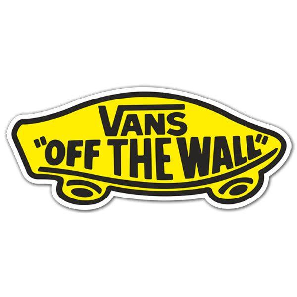 Yellow Vans Logo - Sticker Surf Skate Vans off the wall 2