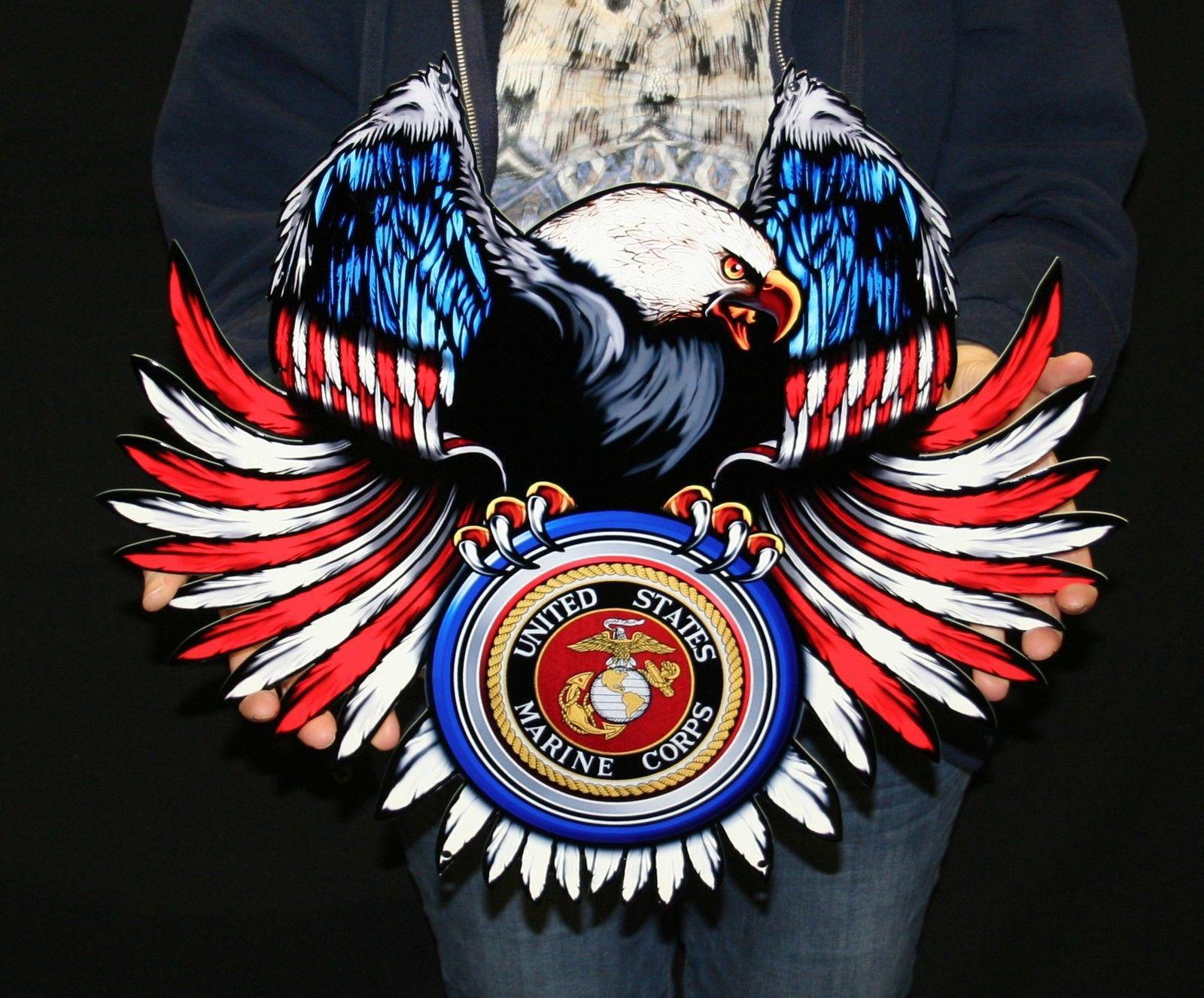 USMC Logo - USMC MARINES SPREAD EAGLE WITH LOGO | Custom Steel Signs and gifts ...