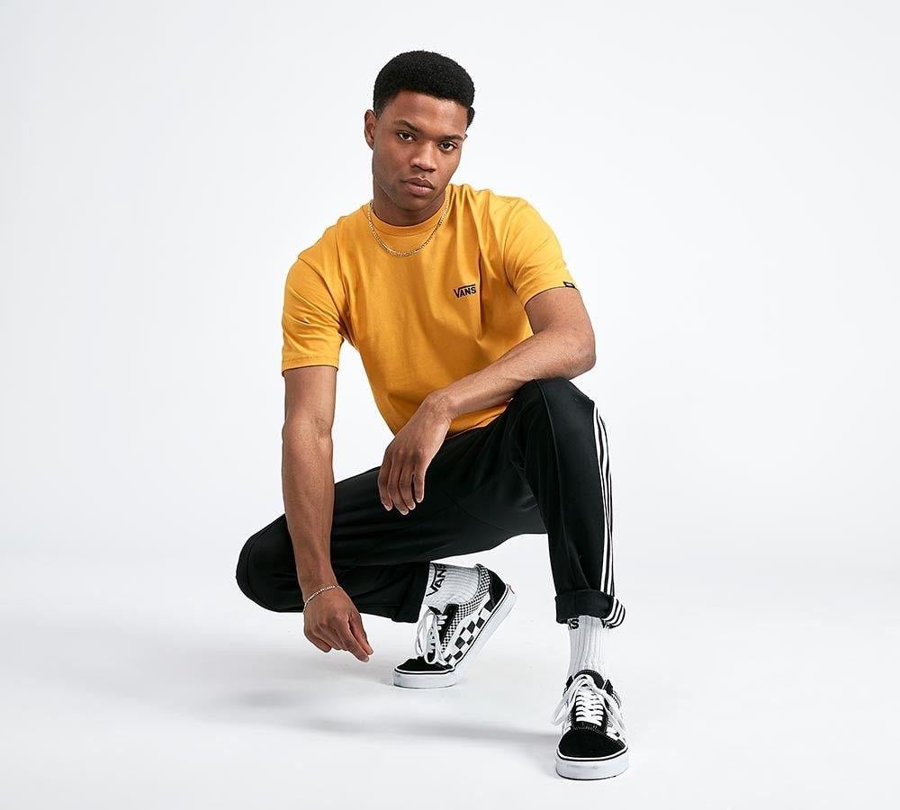 Yellow Vans Logo - Vans Left Chest Logo T-Shirt | Yellow / Black | Footasylum