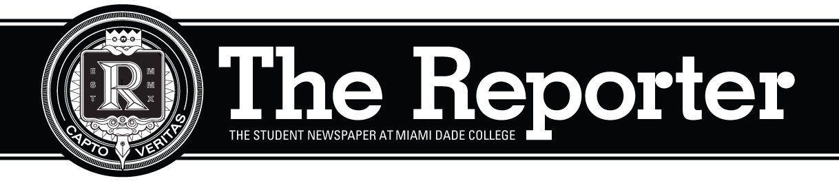 Black and White Newspaper Logo - The Reporter: The Student Newspaper at Miami Dade College