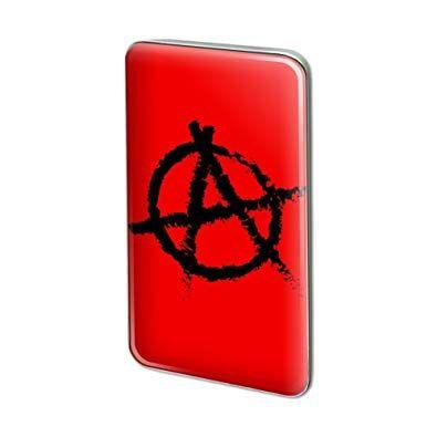 Something the Red Rectangle Logo - GRAPHICS & MORE Anarchy Symbol Red Metal Rectangle Lapel