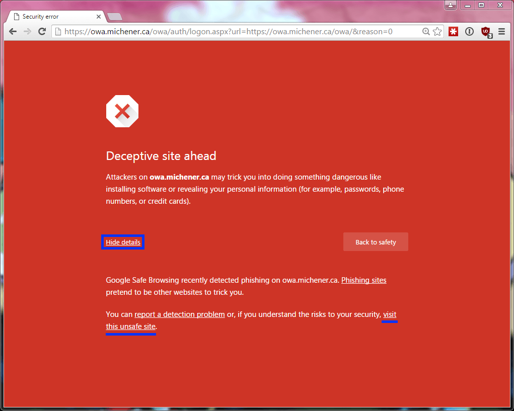 Something the Red Rectangle Logo - My Browser Antivirus Is Warning Me That The Webmail Is Unsafe!