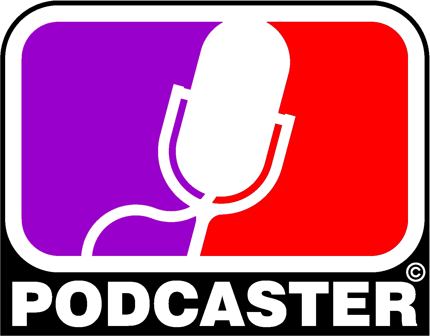 Purple and Red Logo - Podcaster Badges