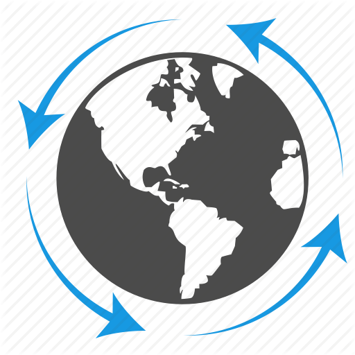 Earth Globe Logo - Arrow, business, connection, earth, globe, planet, seo, solutions icon
