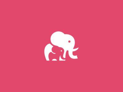 Baby Elephants Logo - baby elephant - logo with negative space | efalent | Logo design ...