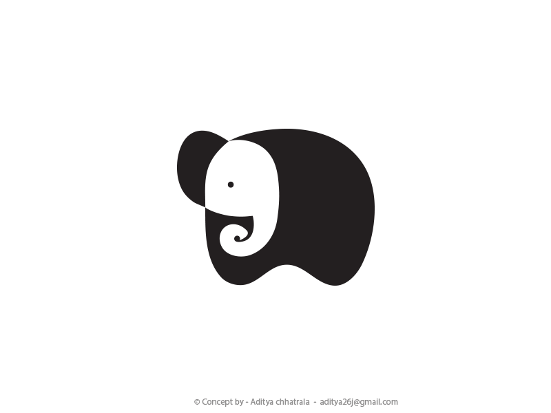 Baby Elephants Logo - Baby Elephant - Negative Space Logo by Aditya | Logo Designer ...