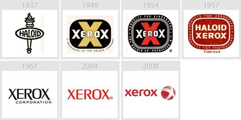Old Xerox Logo - Logo Evolution Of 38 Famous Brands (2018 Updated) - Thedailytop.com