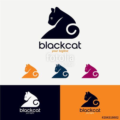 Black Cat Triangle Logo - Black Cat Logo Designs Template