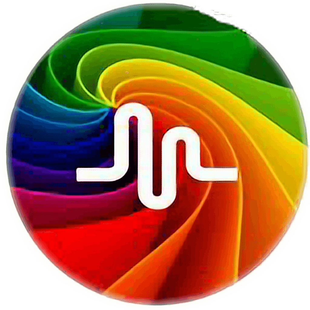 Rainbow Musically Logo - musically rainbow - Sticker by Amelia 