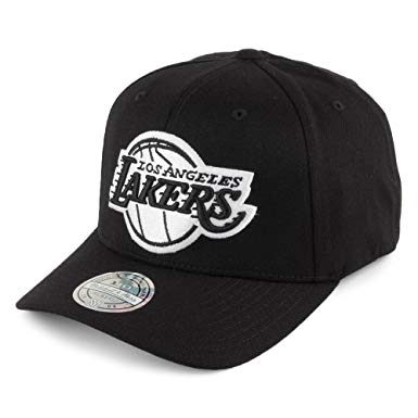 Black and White La Logo - Mitchell & Ness L.A. Lakers Snapback Cap - Black & White 110 - Black ...