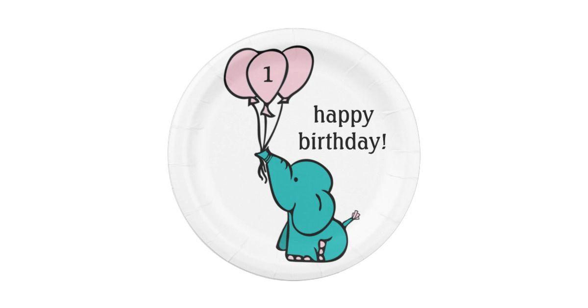 Baby Elephants Logo - Baby Elephant - Birthday Plates - Customisation | Zazzle.co.uk