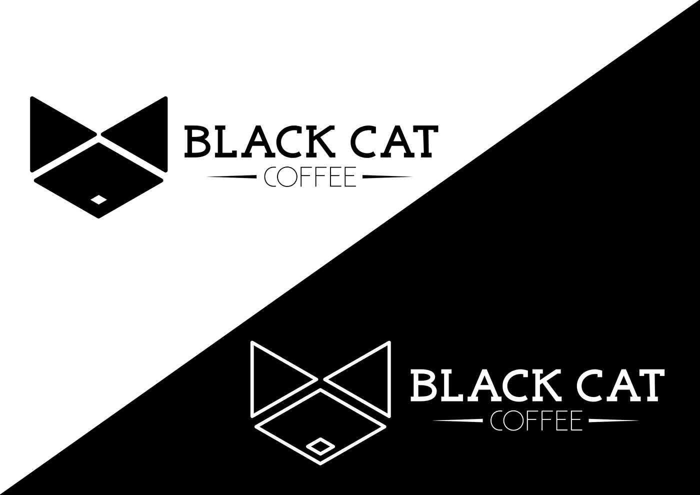 Black Cat Triangle Logo - Black Cat Coffee Identity