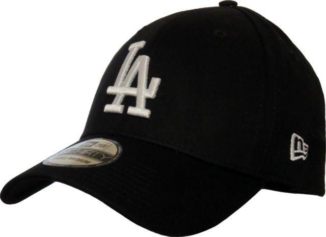 Black and White La Logo - Era Mens Black La Dodgers Essential 39thirty Cap S M 11405495 SM