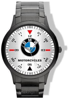 BMW Motorcycle Logo - BMW Motorcycle Logo Black Steel Watch