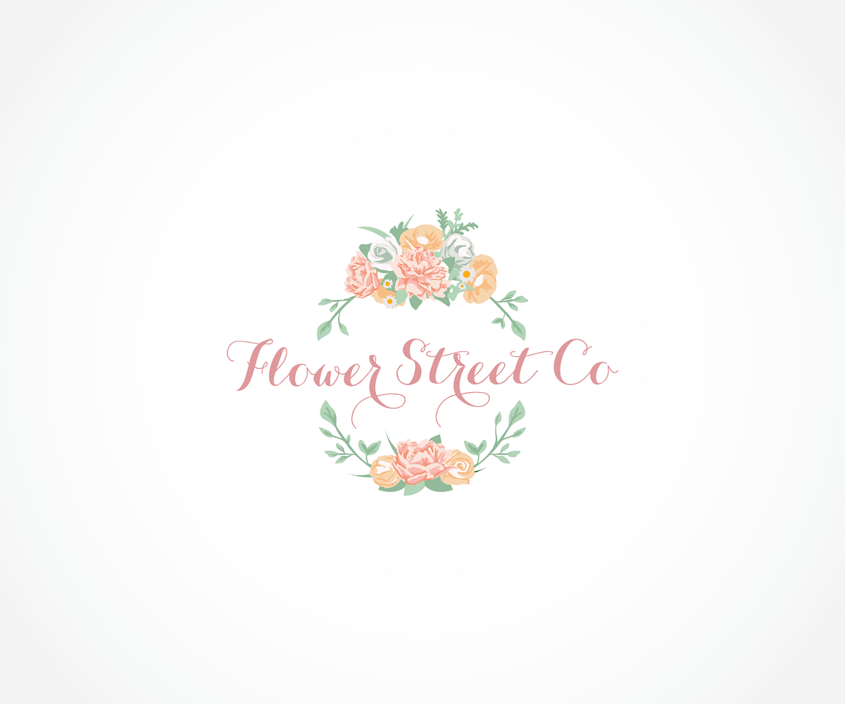 Vintage Floral Logo - Feminine, Modern, Florist Logo Design for Flower Street Co by Wynny ...