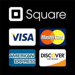 We Accept Square Logo - We accept the following Credit Cards And process them using Square