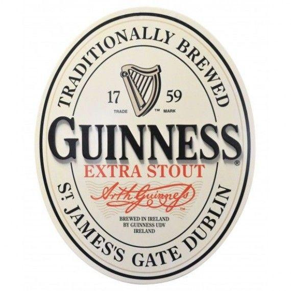 Guinness Beer Logo - Guinness Extra Stout Label 3D Oval Bar Sign
