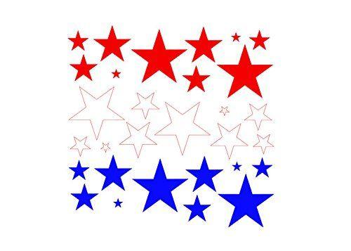 Us Red White Blue Star Logo - Red White Blue Stars, Set of 30. 4th of July Decor